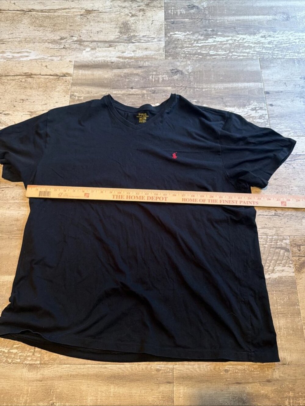 POLO RALPH LAUREN V-Neck T-shirt Black Pony Red Short Sleeve Men’s XXL - Picture 4 of 6